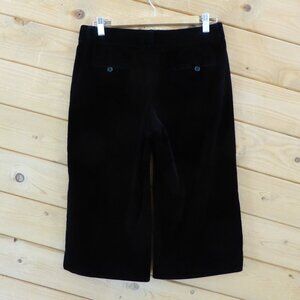 Theory Black Velvet Velour Knee Length Wide Leg Bermuda Pants Shorts Culottes 6